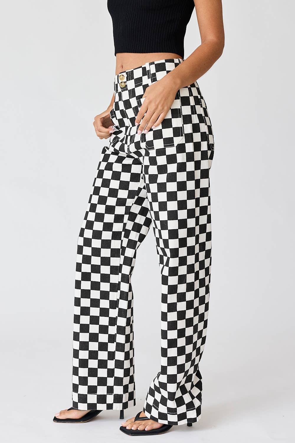 Demi Checkered Jeans