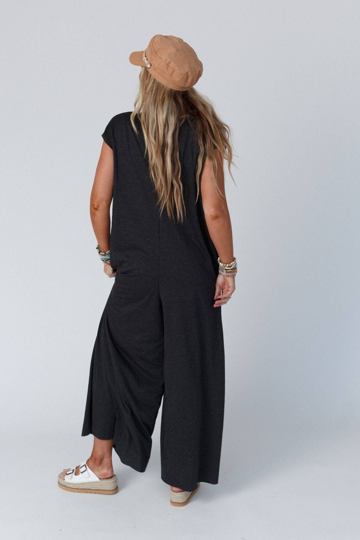 Daphne Scoop Neck Jumpsuit - Charcoal: S