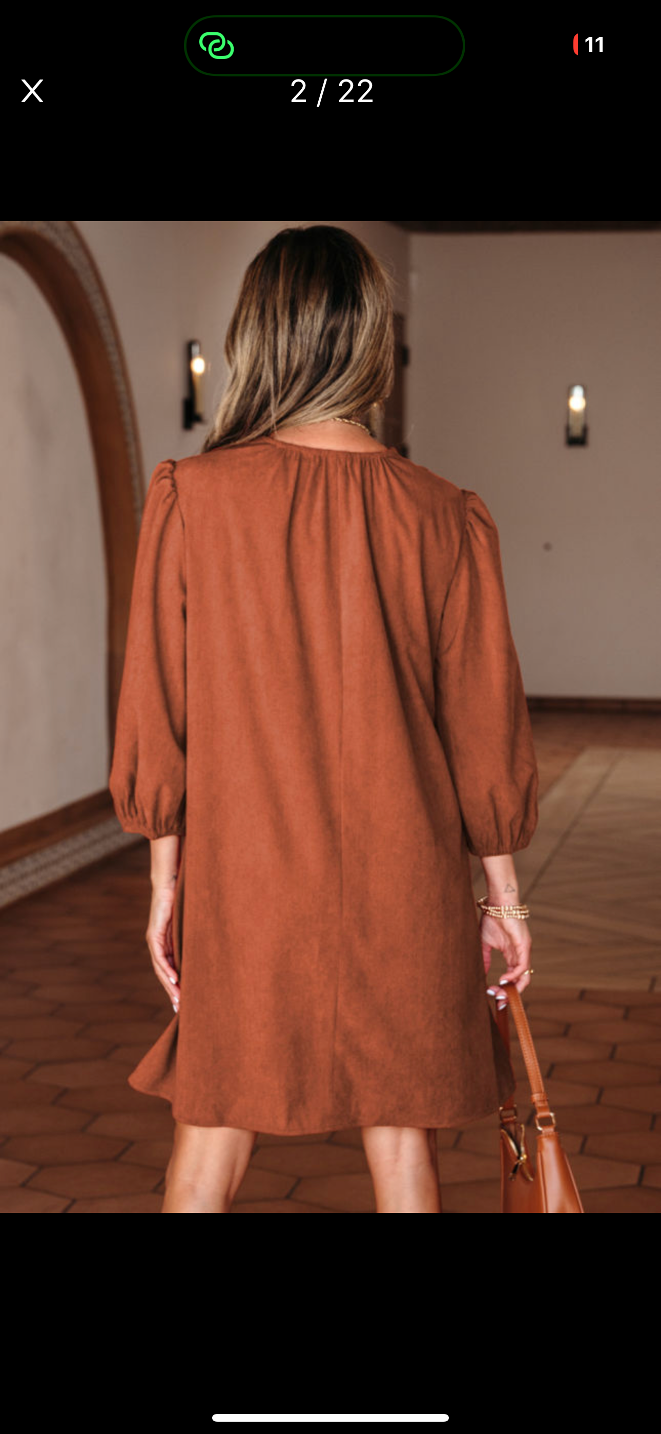 Cinnamon Bracelet Sleeve Corduroy Dress: S
