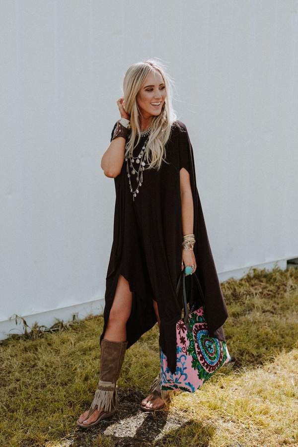 The Wren Tunic - Black: Black / OS
