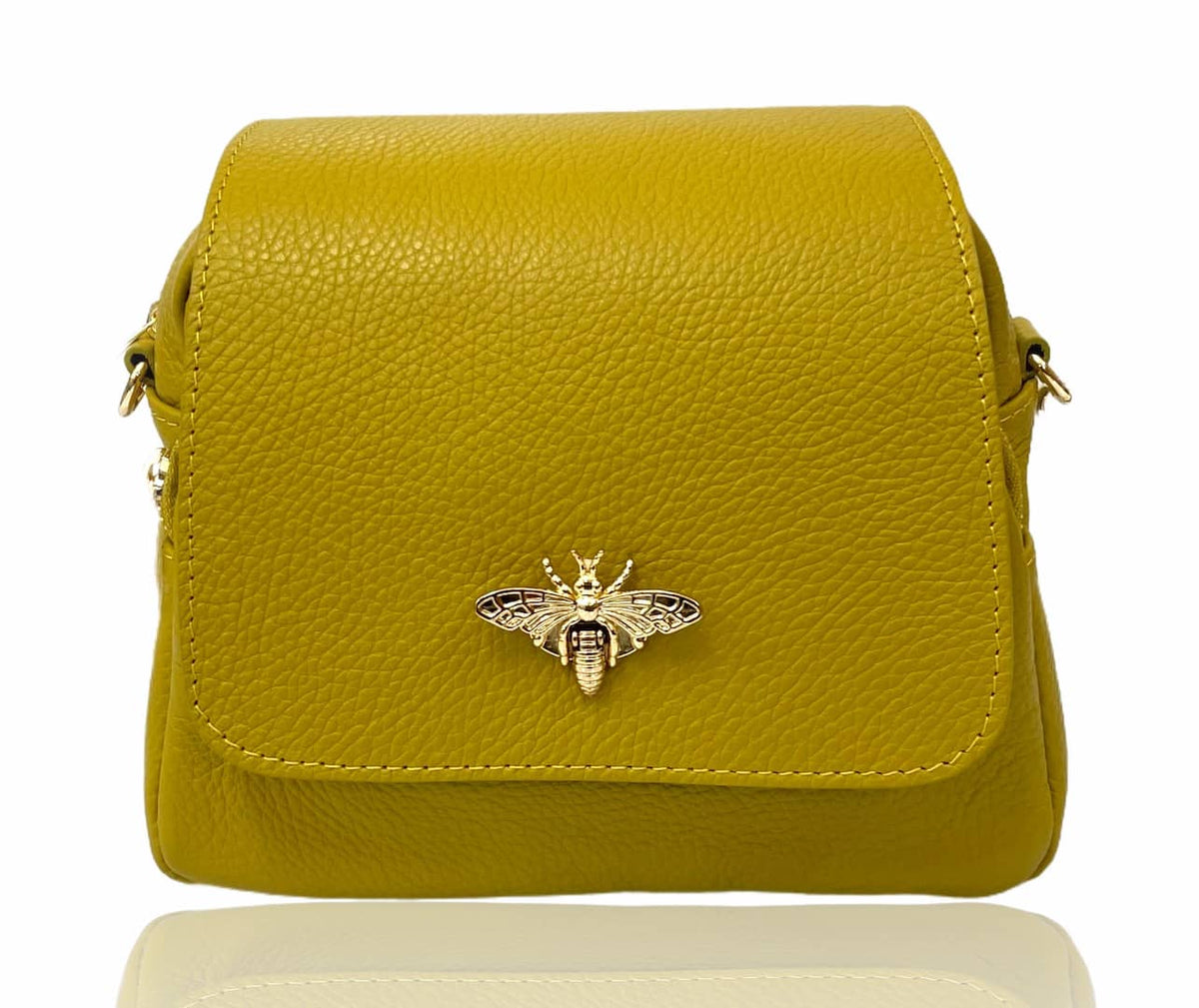 Bumble Bee Leather Crossbody  Bag JIJOU CAPRI: RED