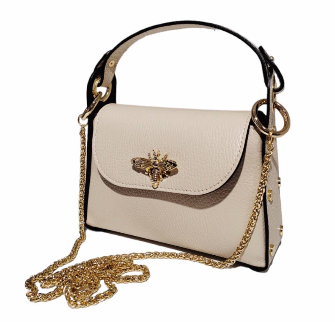 Maya Bumble Bee Leather Mini Crossbody  Bag JIJOU CAPRI: Silver
