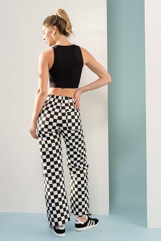 Demi Checkered Jeans