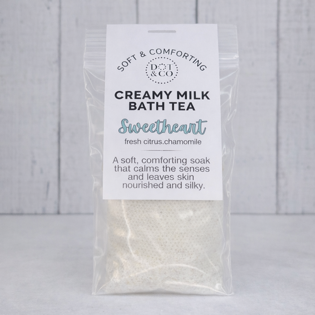 Valentine Milk Bath Tea Bags– Bath Bomb Experience, No Mess: 💜Love Letter -lavender.rose.bergamot