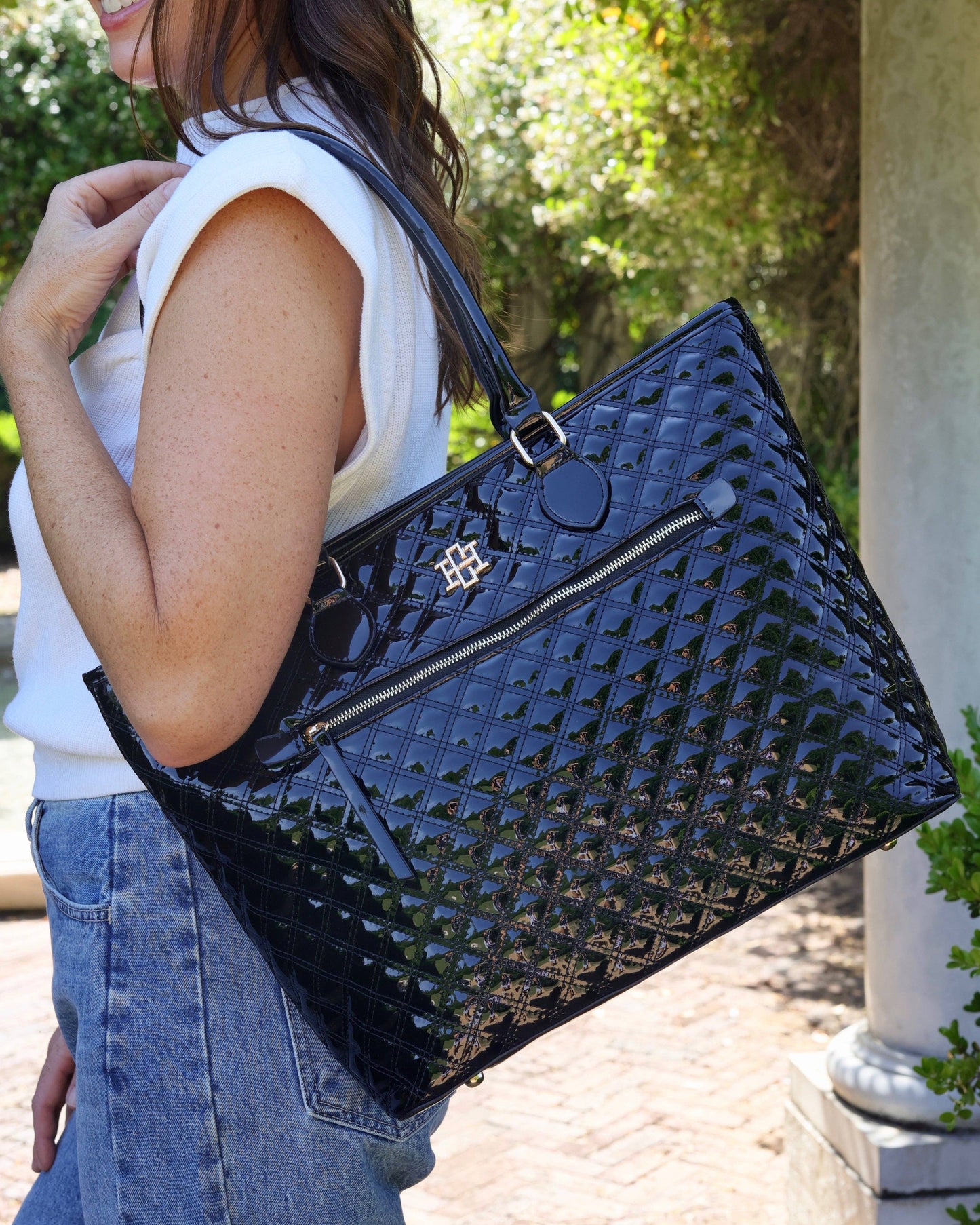 Jayden Tote Black Patent SQ: Default