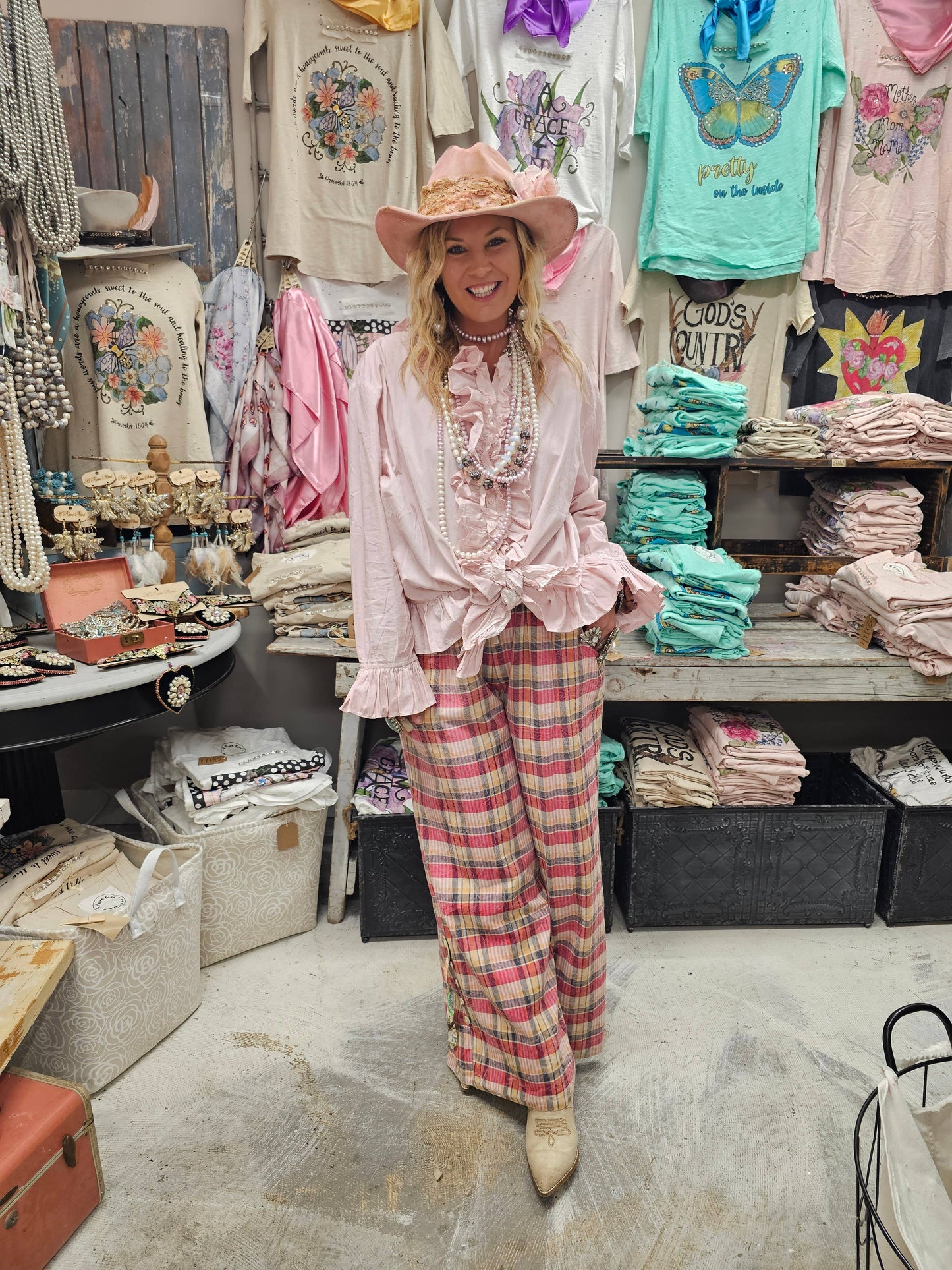 Reversable Plaid/Floral Pant