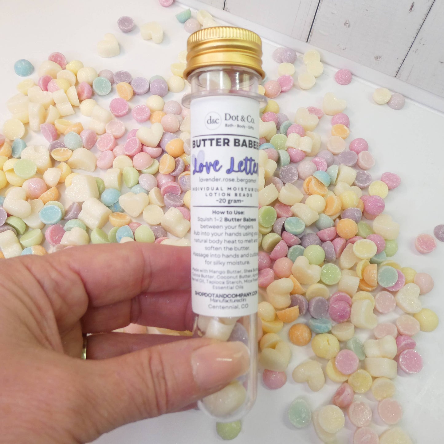 💜 Love Letter – Natural  Shea Lotion Beads (Butter Babees) : 20gram