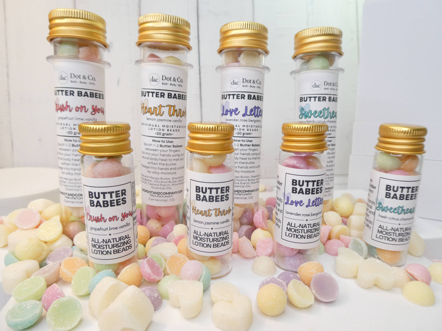💜 Love Letter – Natural  Shea Lotion Beads (Butter Babees) : 20gram