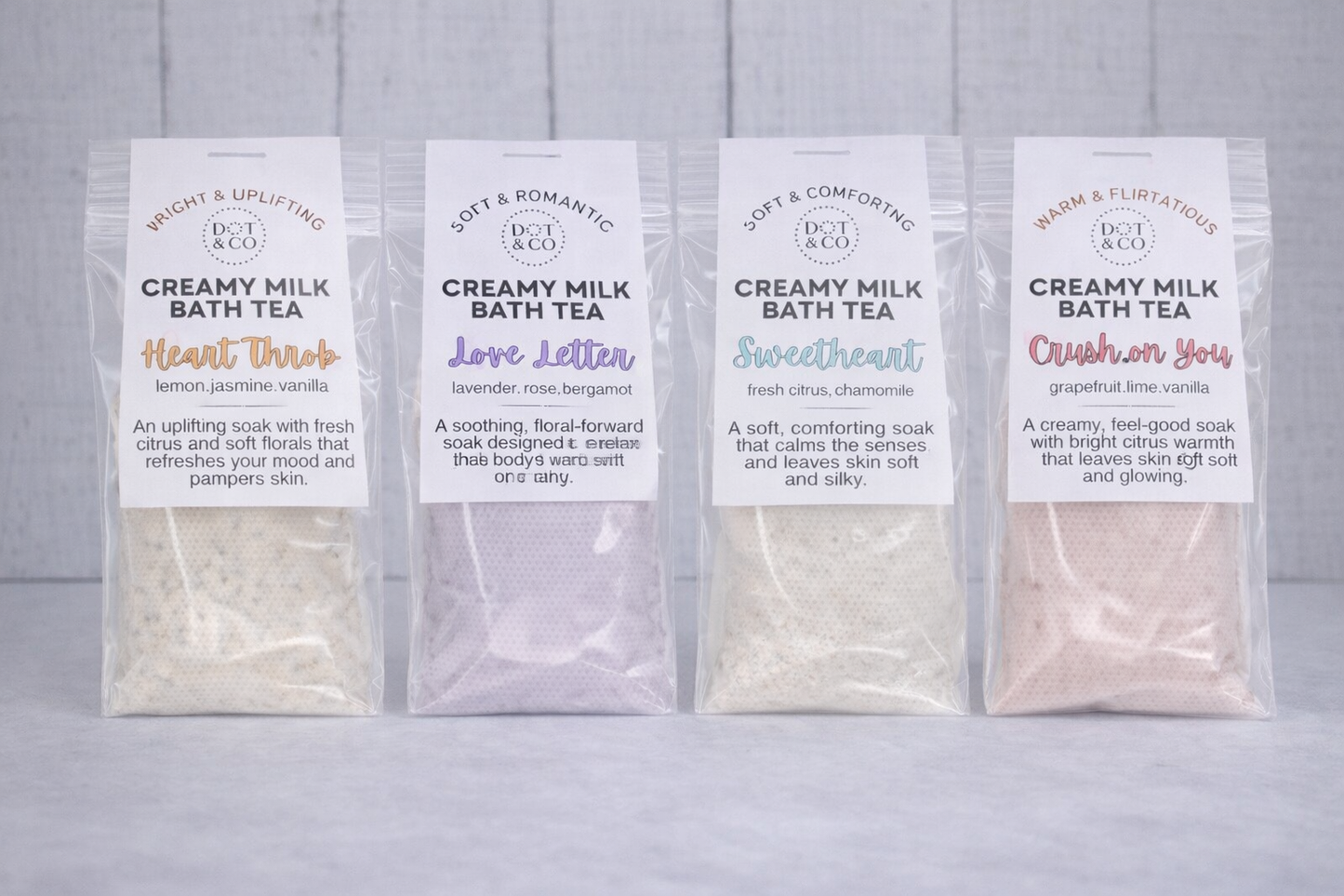 Valentine Milk Bath Tea Bags– Bath Bomb Experience, No Mess: 💜Love Letter -lavender.rose.bergamot
