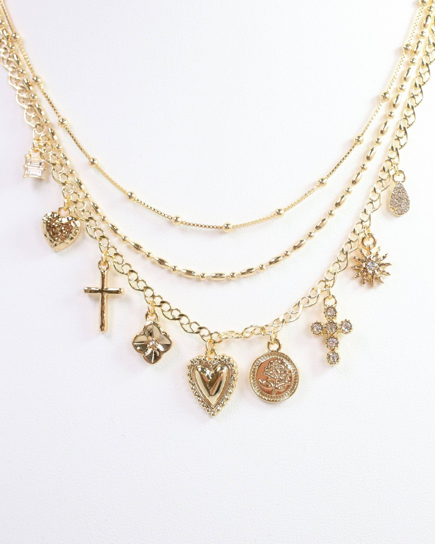 Lyle Layered Charm Necklace Gold: Default