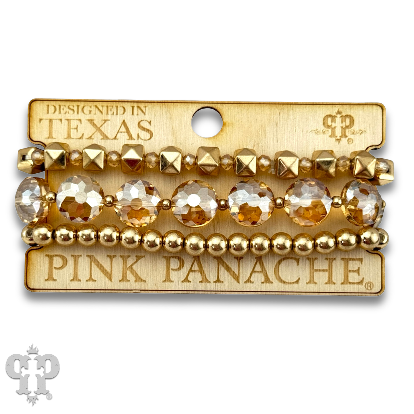 Gold and champagne bead bracelet - LC: Gold