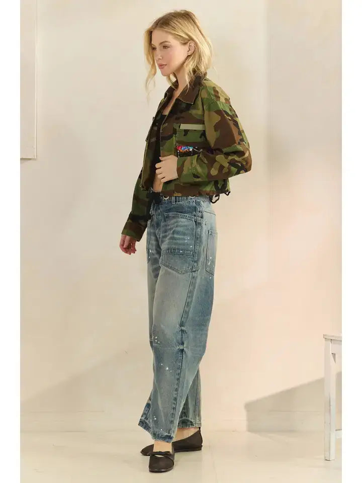Camo Sequins Jacket