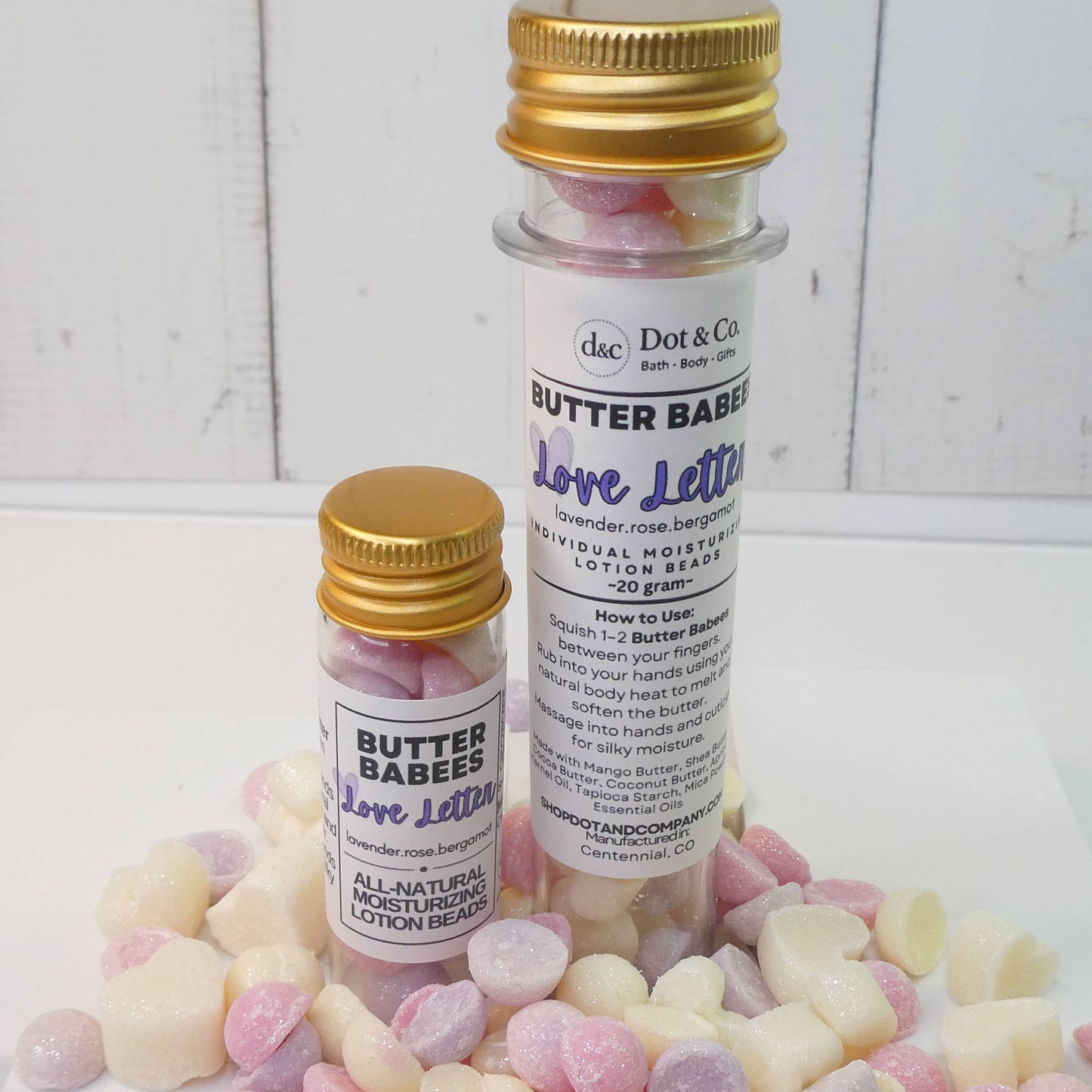 💜 Love Letter – Natural  Shea Lotion Beads (Butter Babees) : 20gram