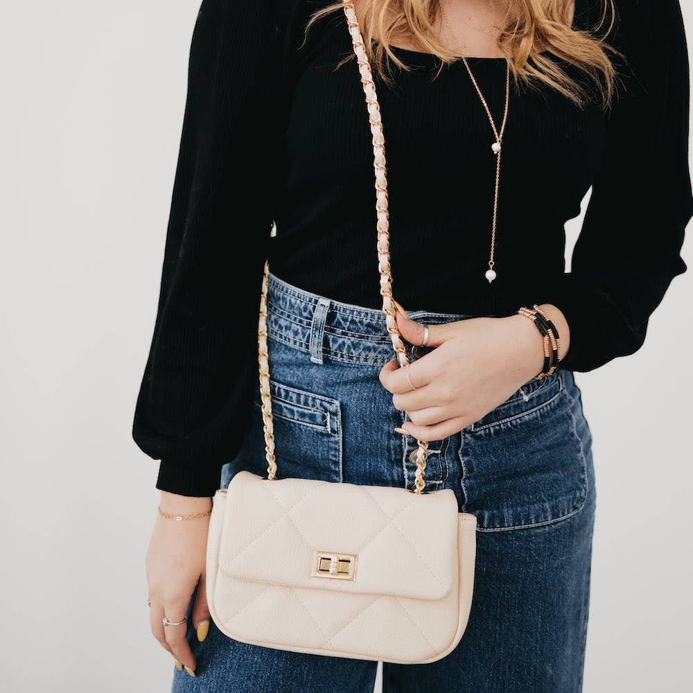 Queenie Quilted Crossbody Bag Wholesale: Black