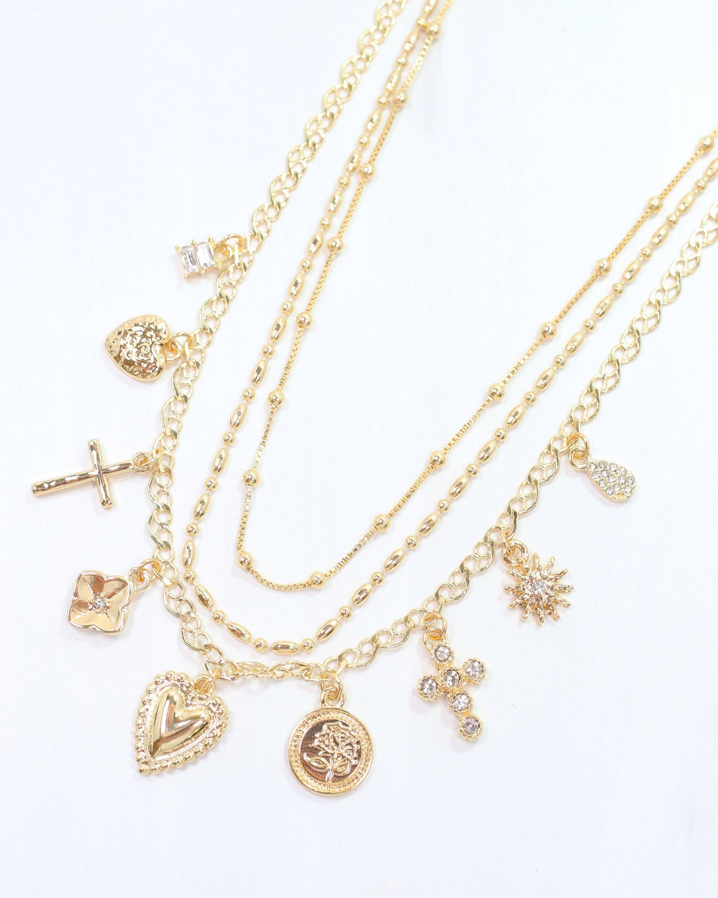 Lyle Layered Charm Necklace Gold: Default