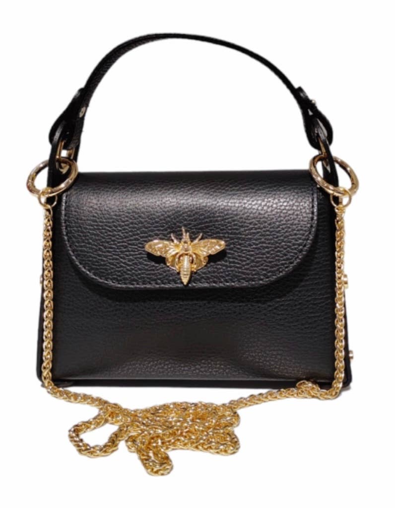 Maya Bumble Bee Leather Mini Crossbody  Bag JIJOU CAPRI: Silver