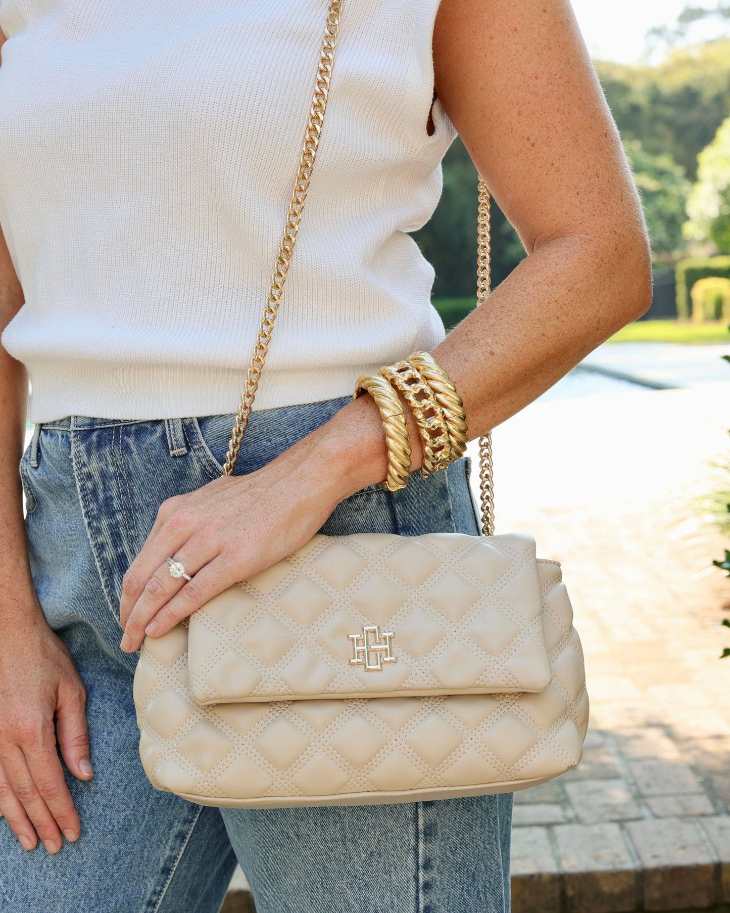Leigh Quilted Crossbody Nude Quilted DQ: Default