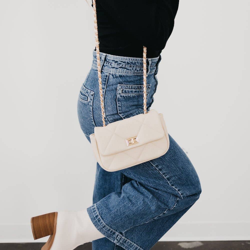 Queenie Quilted Crossbody Bag Wholesale: Black