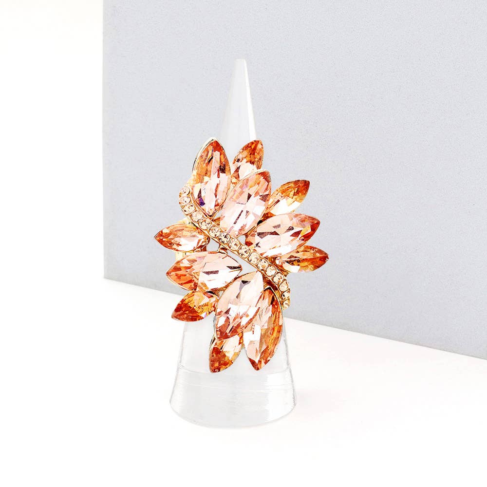Marquise Crystal Cluster Stretch Ring: Vitrail Medium