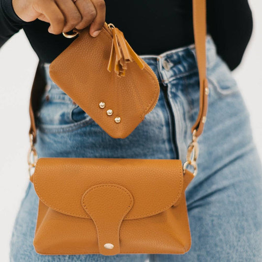Khloe Vegan Leather Crossbody Wholesale: Brown