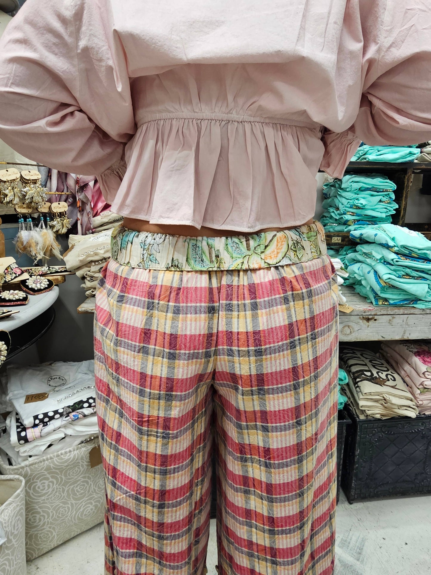 Reversable Plaid/Floral Pant