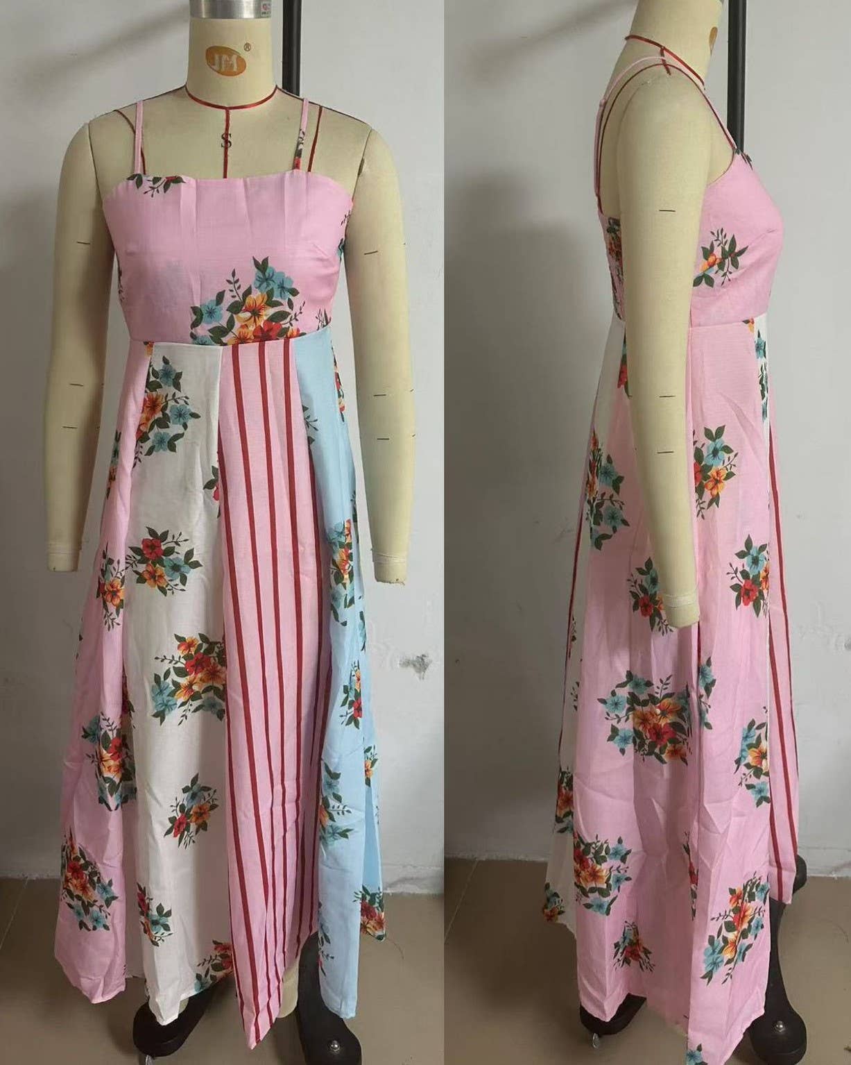Resort Slip Blossoms Print Maxi Dress: Green / S