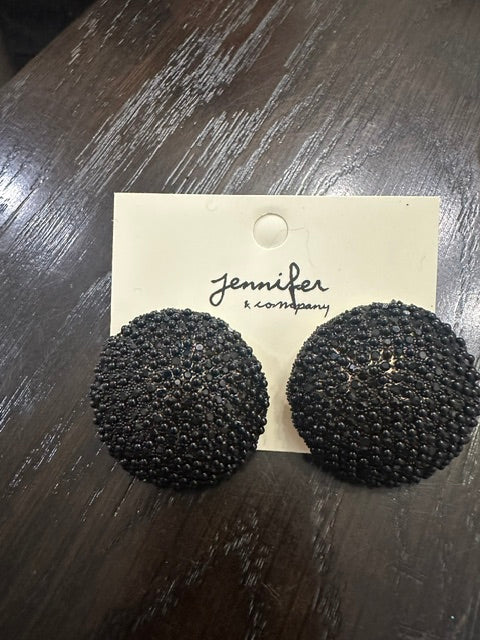 Multi Color Pearls Round Button Earrings