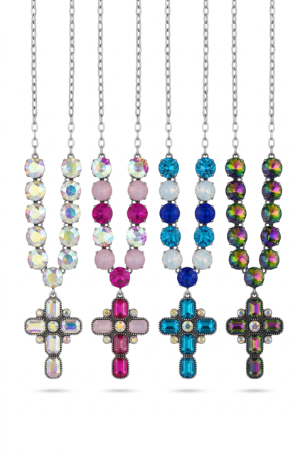Round Crystal Cross