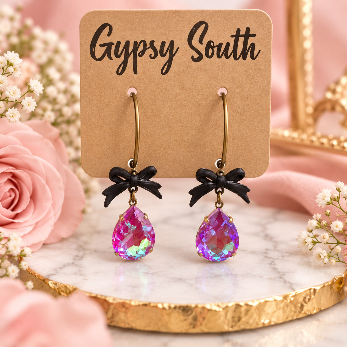 Bow Crystal Teardrop