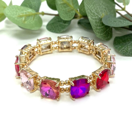 Cushion Glass Stretch Bracelet