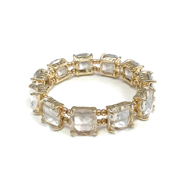 Cushion Glass Stretch Bracelet