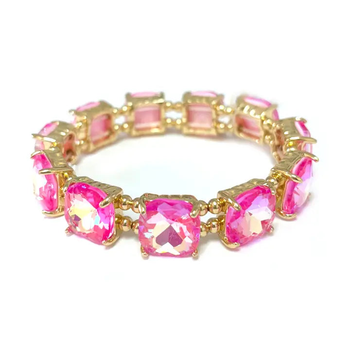 Cushion Glass Stretch Bracelet