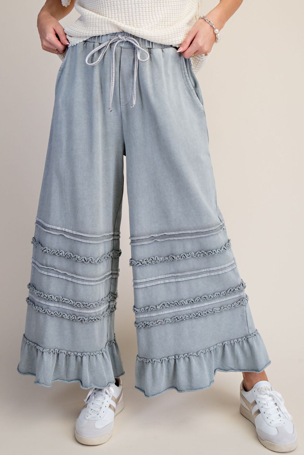 WASHED TERRY RUFFLED
