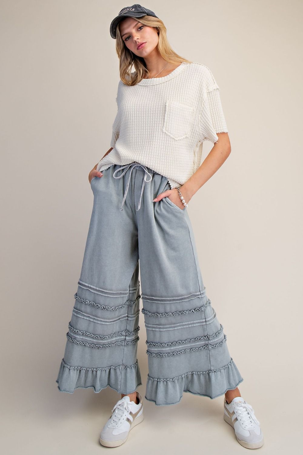 WASHED TERRY RUFFLED