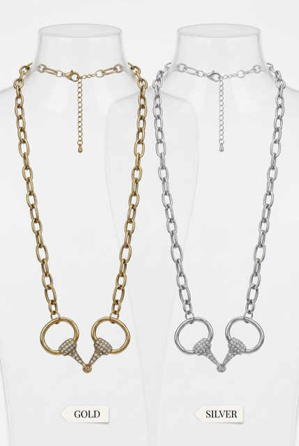 Horsebit Crystal Necklace