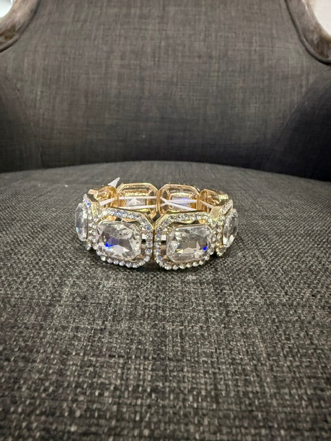 Gold Square Stone Bracelet