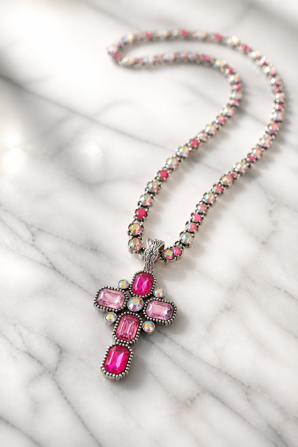 Cross Crystal Long Neck