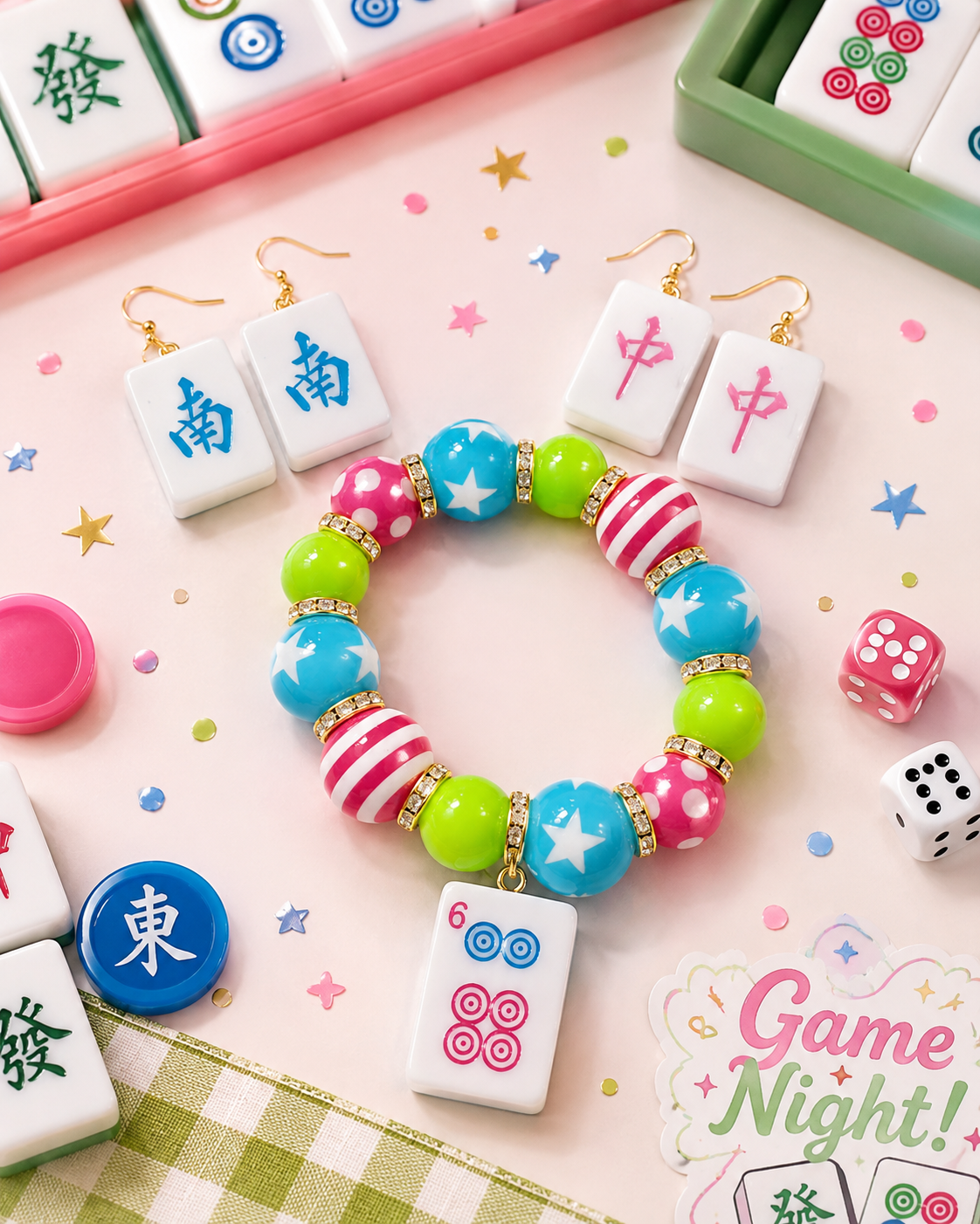 Mahjong Tile Earrings
