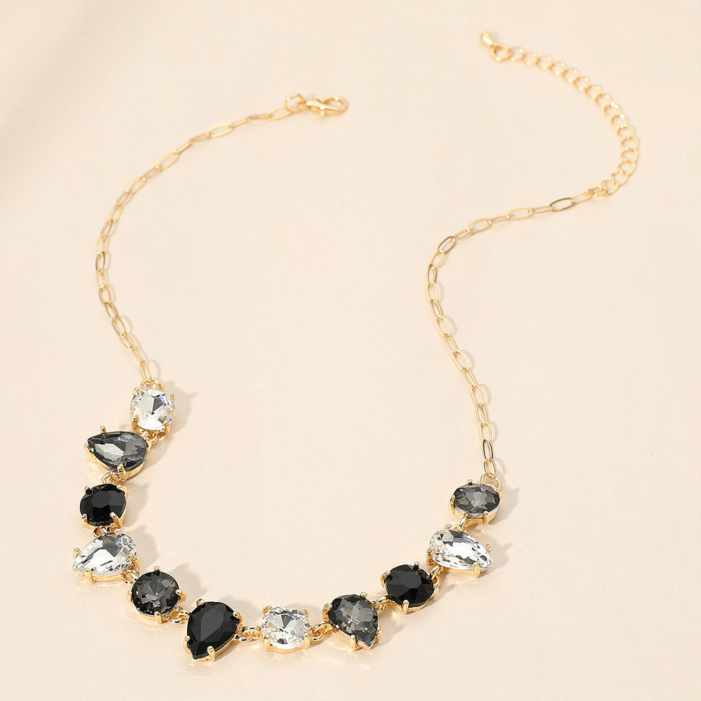Cushion Teardrop And Round Necklace