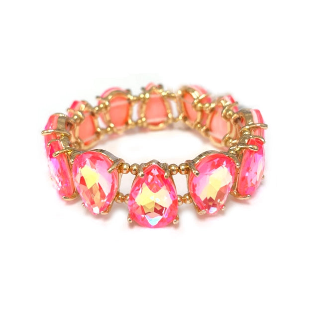 Teardrop Glass Stretch Bracelet