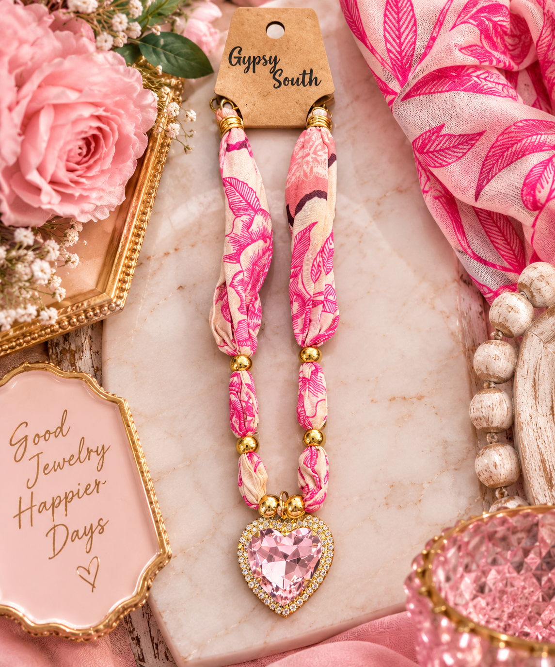 Pink Heart Scarf