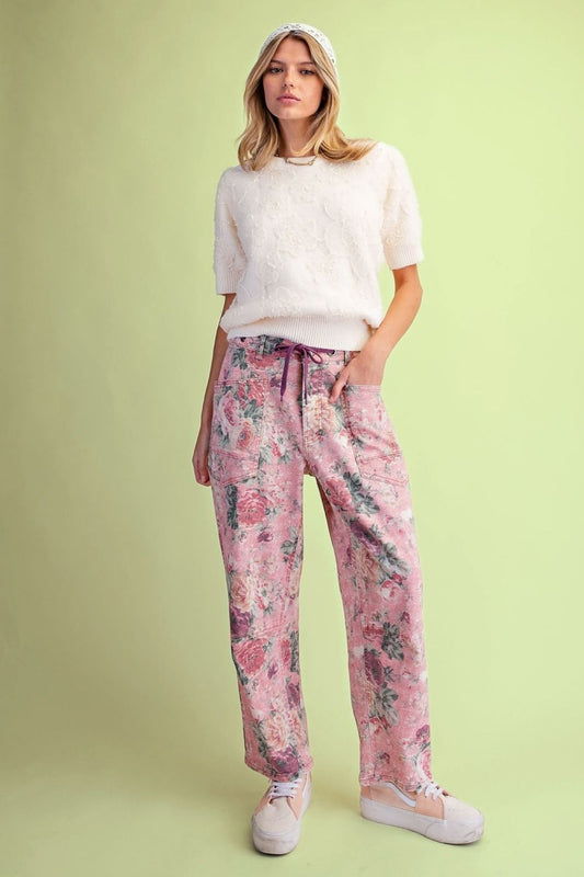 Pink Flower Pants