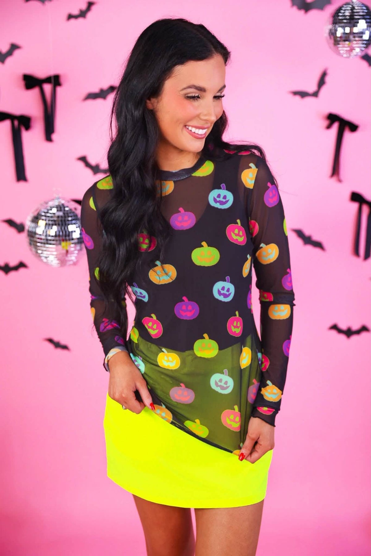 Pumpkin Pop Mesh Top