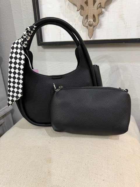 Purple and Lilac Small Hobo with Cosmetic Bag