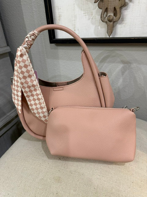 Purple and Lilac Small Hobo with Cosmetic Bag