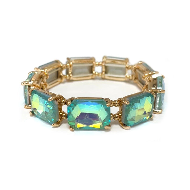 Rectangular Glass Link Bracelet: