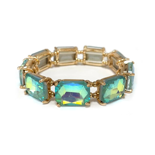 Rectangular Glass Link Bracelet: