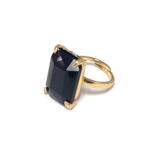 Modern Classic Rectangular Glass Ring