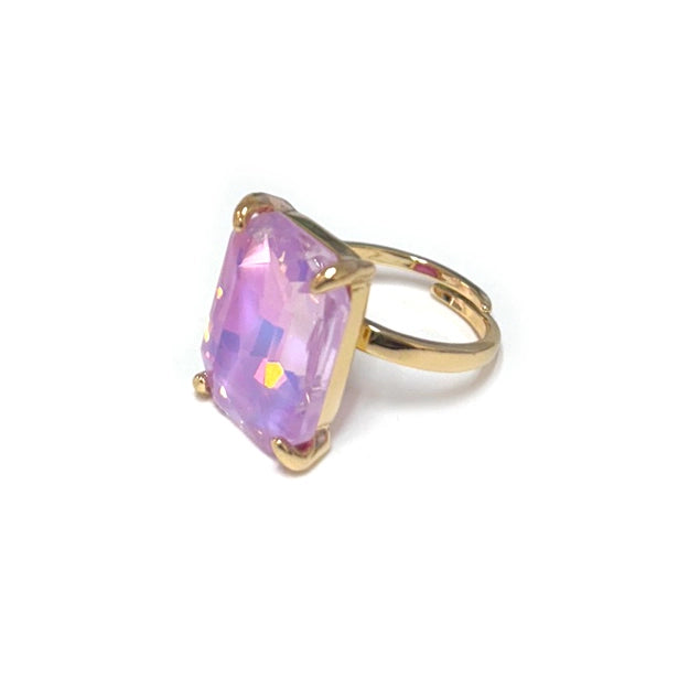 Modern Classic Rectangular Glass Ring