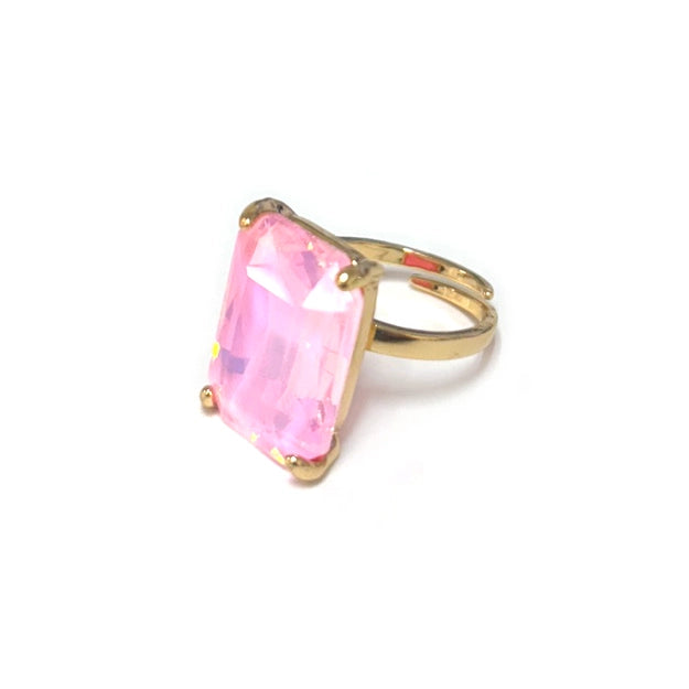 Modern Classic Rectangular Glass Ring